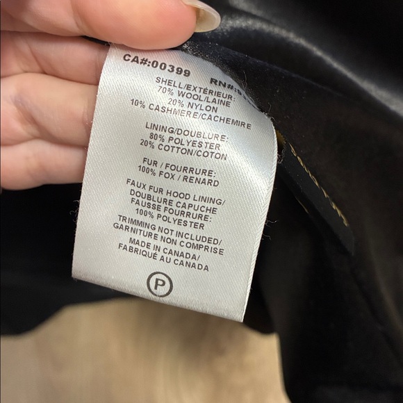 NIKKI JONES WOOL CASHMERE BLEND COAT WITH FUR TRIM HOOD - Picture 4 of 7